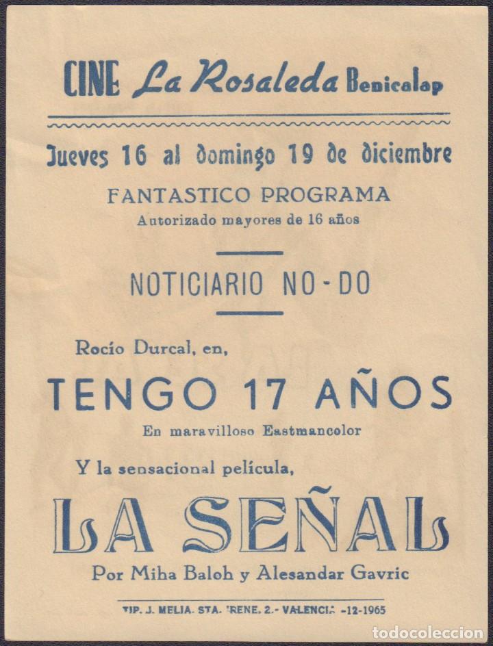 Cine: Programa sencillo de LA SE&Ntilde;AL (1960) - Cine La Rosaleda de Benicalap - Foto 2