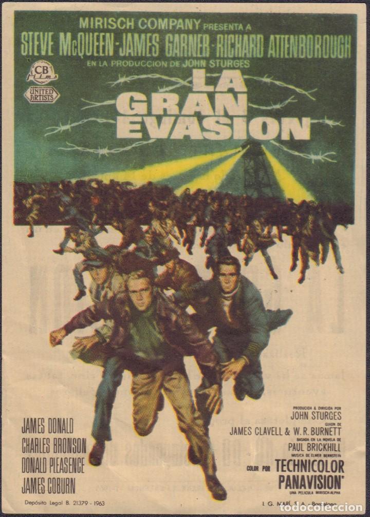 Kino: Programa sencillo de LA GRAN EVASI&Oacute;N (1963) - Cine La Rosaleda de Benicalap