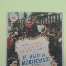 Cine: EL HIJO DE MONTECRISTO LOUIS HAYWARD ORIGINAL C.P. CINE POPULAR SAN HIPOLITO DE VOLTREGA