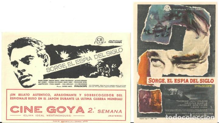 Cine: PTEB 057 SORGE EL ESPIA DEL SIGLO 2 PROGRAMAS CB MARIO ADORF - Foto 1
