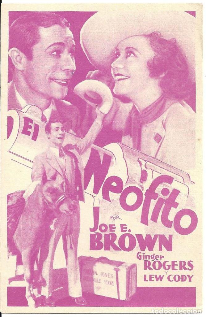 Cine: PTEB 067 EL NEOFITO PROGRAMA TARJETA WARNER GINGER ROGERS JOE E. BROWN - Foto 1
