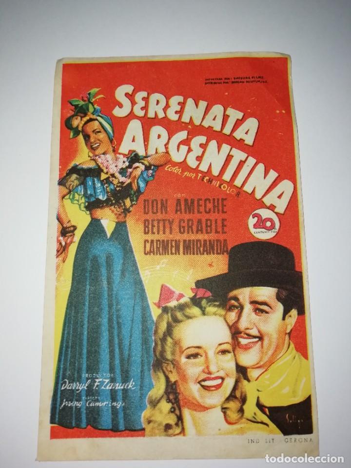 Cine: Programa serenata Argentina programa simple publicidad cine Gades 1950 - Foto 1