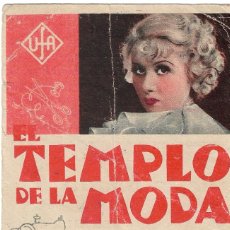 Cine: PN - PROGRAMA DE CINE - EL TEMPLO DE LA MODA - DORIT KREYSLER, PAUL HÖRBIGER - CINE CENTRALM - 1936.. Lote 235730900