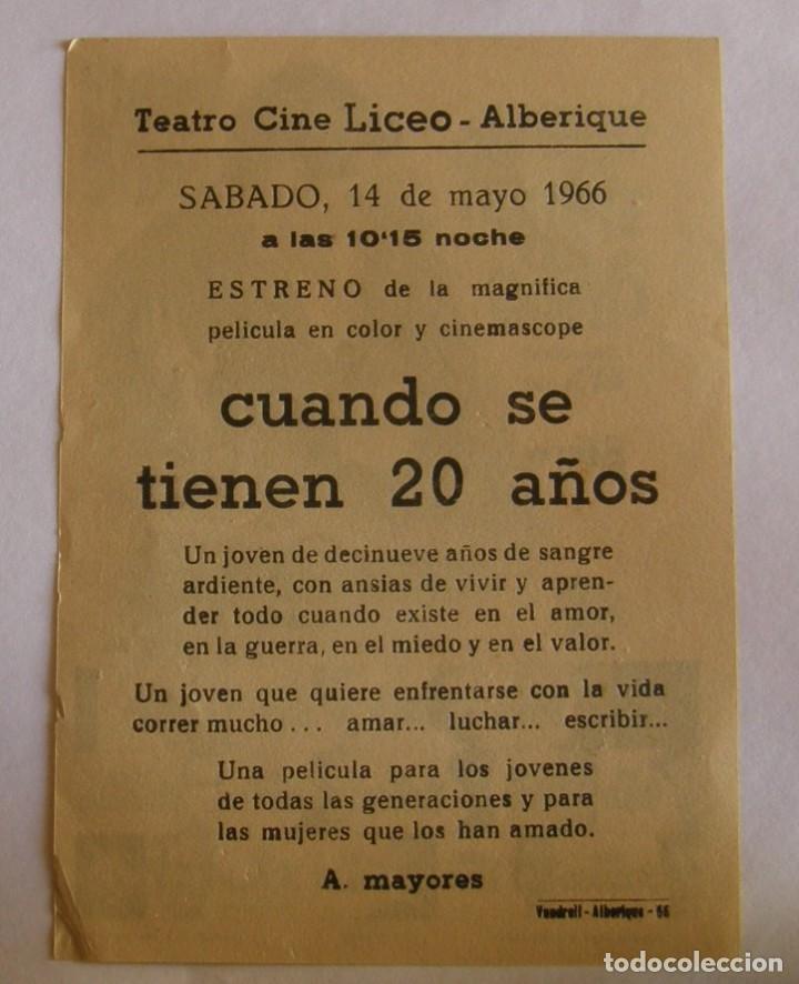 Cine: PROGRAMA DE CINE CUANDO SE TIENEN 20 A&Ntilde;OS - Foto 2