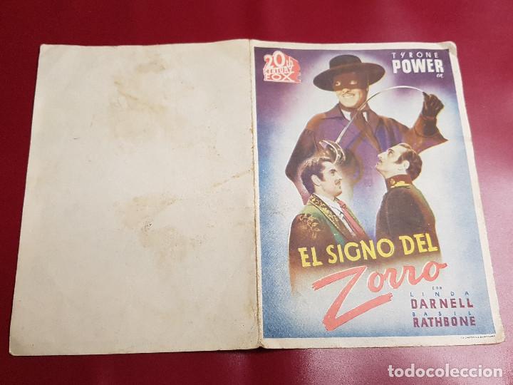 Cine: PROGRAMA DE MANO - EL SIGNO DEL ZORRO - Foto 1