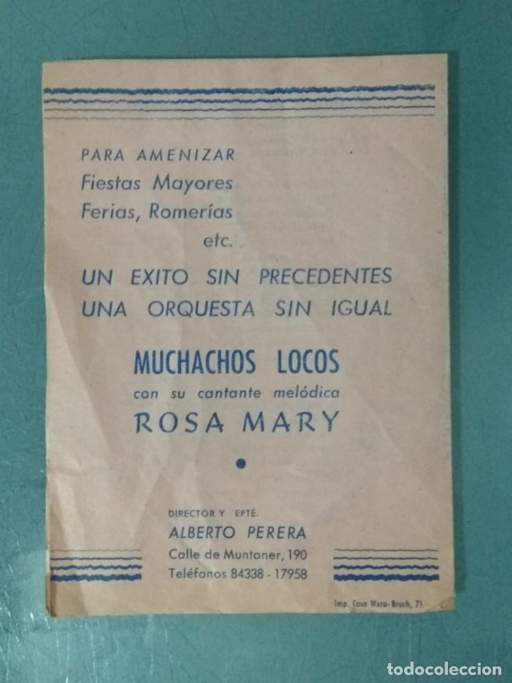 Cine: ROSA MARY. MUCHACHOS LOCOS. PROGRAMA. LETRAS Y CANCIONES. - Foto 3
