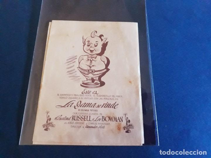 Cine: Folleto despegable La Dama se Rinde 1945 - Foto 2