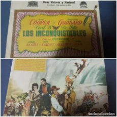 Cine: FOLLETO DOBLE LOS INCONQUISTABLES CON GARY COOPER 1947 CON PUBLICIDAD
