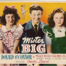 Cine: PN - PROGRAMA DE CINE - MISTER BIG - DONALD O'CONNOR, PEGGY RYAN - CINE ECHEGARAY (MÁLAGA) - 1949.