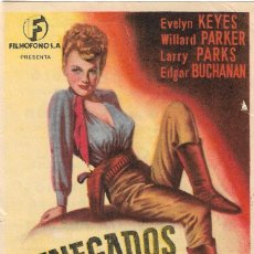 Cine: PN - PROGRAMA DE CINE - RENEGADOS - EVELYN KEYES, WILLARD PARKER - CINE DUQUE (MÁLAGA) - 1946.