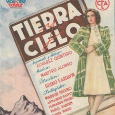 Cine: PROGRAMA DOBLE - TIERRA Y CIELO - MARUCHI FRESNO, ARMANDO CALVO - CINE IDEAL (ALICANTE) - 1941.. Lote 240683675