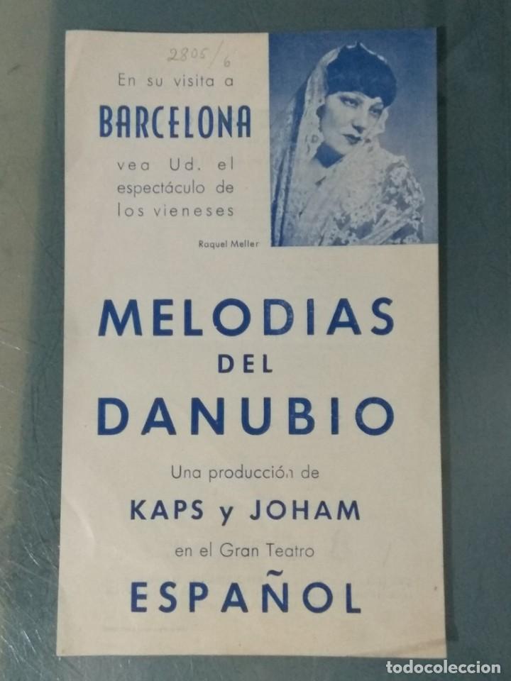 Folhetos de m&atilde;o de filmes antigos de cinema: FOLLETO DE MANO MELODIAS DEL DANUBIO