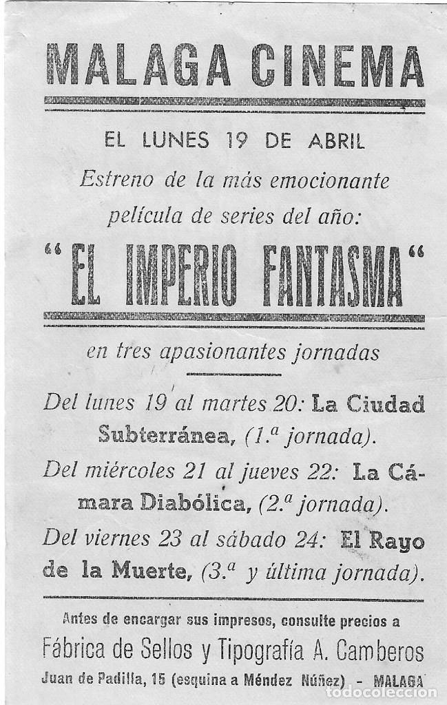 Cine: EL IMPERIO FANTASMA - 2ª Y 3ª JORNADA - GENE AUTRY - CON PUBLICIDAD - 1935. - Foto 4 - 241172920