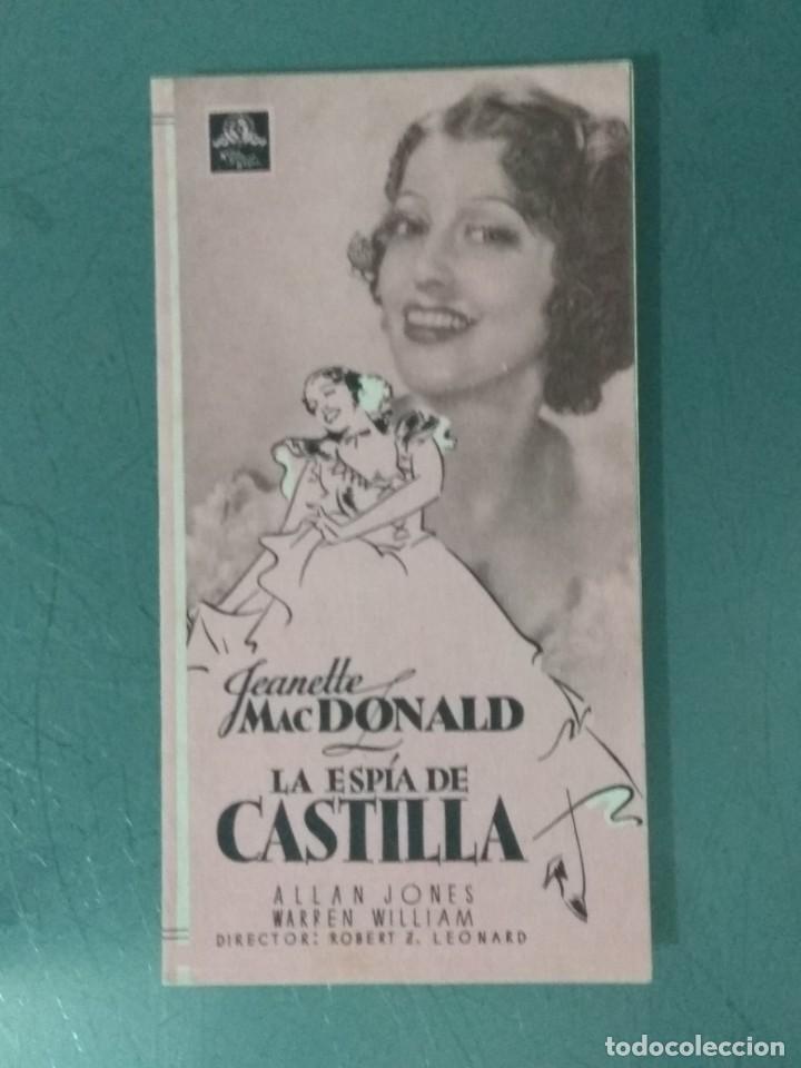 Folhetos de m&atilde;o de filmes antigos de cinema: LA ESPIA DE CASTILLA 1940 - PEQUE&Ntilde;O PROGRAMA DE CINE DOBLE.