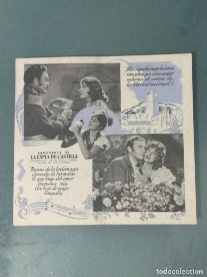 Cine: LA ESPIA DE CASTILLA 1940 - PEQUE&Ntilde;O PROGRAMA DE CINE DOBLE. - Foto 3