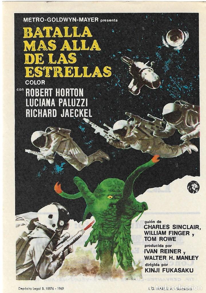 PROGRAMA DE CINE - BATALLA MÁS ALLÁ DE LAS ESTRELLAS - MGM- CINE LOPE DE VEGA (MÁLAGA) - 1970. (Cine - Folletos de Mano - Ciencia Ficción)
