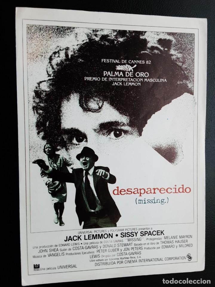 Cine: DESAPARECIDO, JACK LEMMON, IMPRESO EN LOS 80 - Foto 1