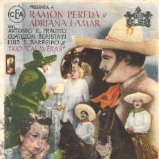 Cine: PN - PROGRAMA DE CINE - MÉXICO LINDO - RAMÓN PEREDA - CINE GOYA (MÁLAGA) - 1938.