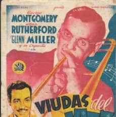 Cine: PN - PROGRAMA DE CINE - VIUDAS DEL JAZZ - GLENN MILLER Y SU ORQUESTA - CINE ECHEGARAY (MÁLAGA) 1942