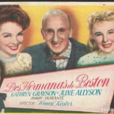 Cine: PN - PROGRAMA DE CINE - DOS HERMANAS DE BOSTON - JUNE ALLYSON - CINE MODERNO (MÁLAGA) - 1946.
