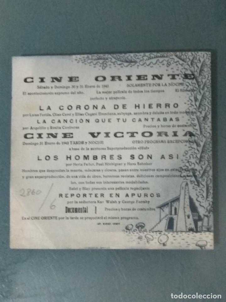 Cine: CORONA DE HIERRO. 1943. PROGRAMA DOBLE DE CINE. - Foto 3