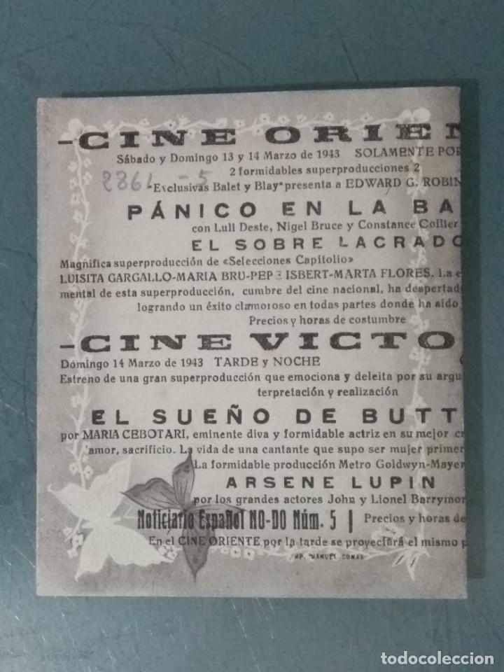 Cine: EL SUE&Ntilde;O DE BUTTERFLY. 1943. PROGRAMA DOBLE DE CINE. - Foto 3