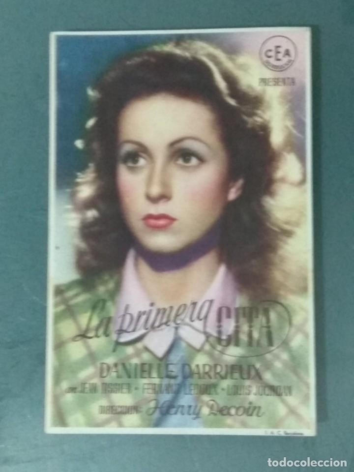 Folhetos de m&atilde;o de filmes antigos de cinema: LA PRIMERA CITA 1945. PROGRAMA SENCILLO DE CINE.