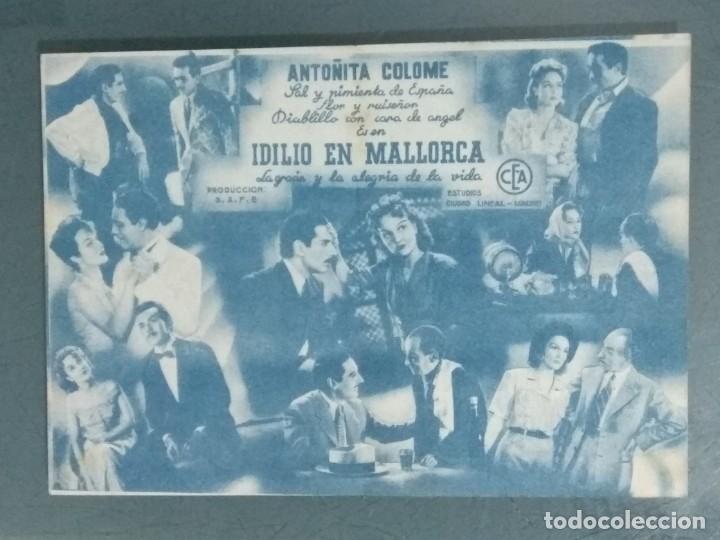 Cine: IDILIO EN MALLORCA. 1943. PEQUE&Ntilde;O PROGRAMA DOBLE DE CINE. - Foto 2