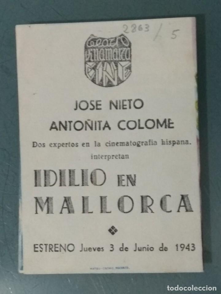 Cine: IDILIO EN MALLORCA. 1943. PEQUE&Ntilde;O PROGRAMA DOBLE DE CINE. - Foto 3