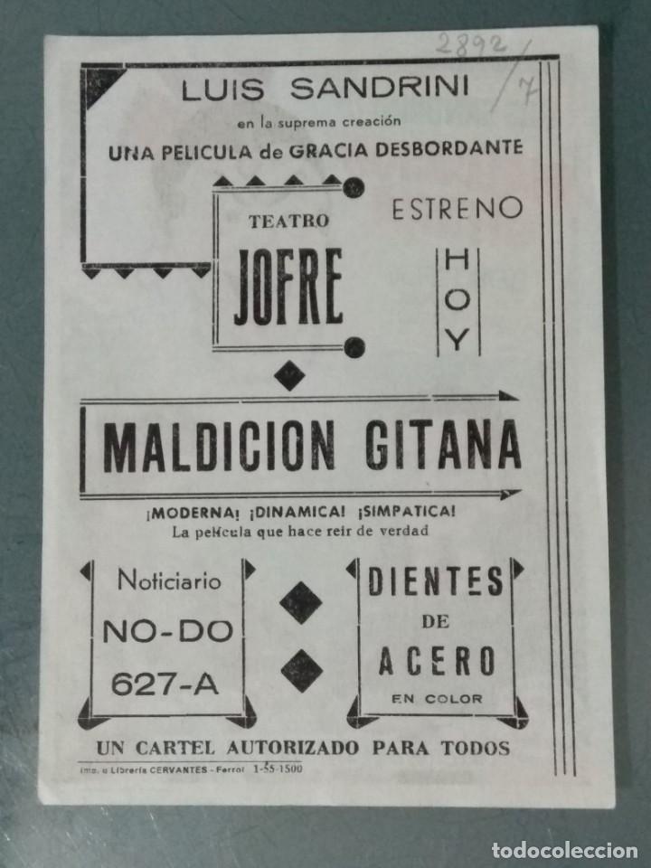 Cine: MALDICI&Oacute;N GITANA. PROGRAMA DE CINE SENCILLO. - Foto 2