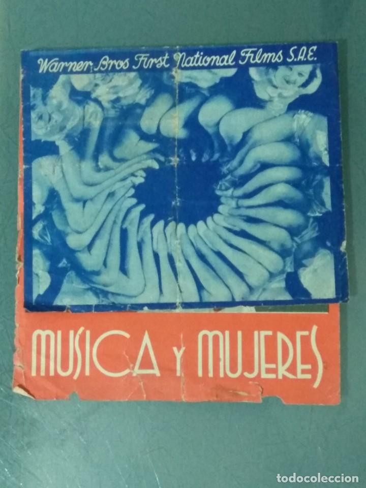 Folhetos de m&atilde;o de filmes antigos de cinema: MUSICA Y MUJERES. PROGRAMA DE CINE DOBLE.
