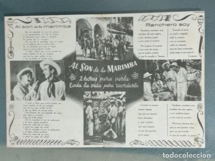 Cine: AL SON DE LA MARIMBA. PROGRAMA DE CINE DOBLE. CANCIONERO. - Foto 2