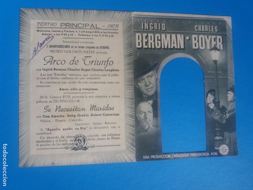  Foglietti di film di film antichi di cinema: Arco del triunfo Doble Troquelado con Publicidad Teatro Principal Inca