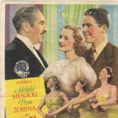 Cine: PROGRAMA DE CINE - ASÍ NACE UNA FANTASÍA - ADOLPHE MENJOU - 1938 - SIN PUBLICIDAD.