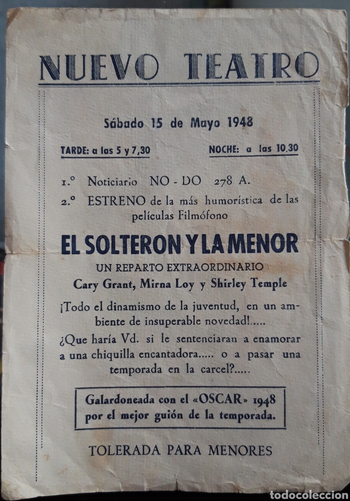 Cine: FOLLETO PEL&Iacute;CULA EL SOLTER&Oacute;N Y LA MENOR - Foto 2