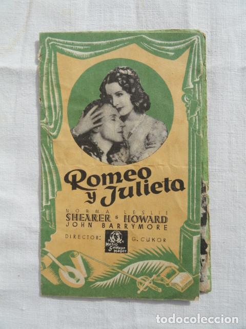 Cine: FOLLETO PROGRAMA DE MANO PEL&Iacute;CULA - ROMEO Y JULIETA -. CINE MUNDIAL Y CENTRO NACIONAL. 17-11-1940