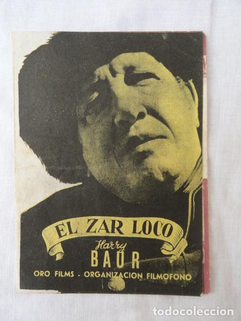 Folhetos de m&atilde;o de filmes antigos de cinema: FOLLETO PROGRAMA DE MANO PEL&Iacute;CULA - EL ZAR LOCO - TEATRO C&Iacute;RCULO MERCANTIL. IGUALADA. 20-10-1940.