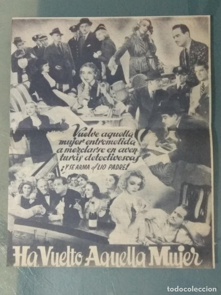Cine: A VUELTO AQUELLA MUJER - PROGRAMA DE CINE DOBLE. - Foto 2