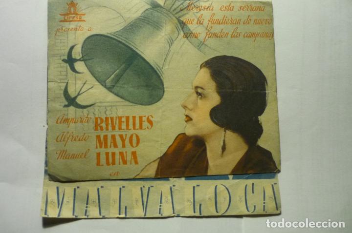 Cine: PROGRAMA DOBLE MALVALOCA.-AMPARO RIVELLES-publicidad