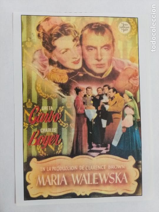Cine: FOLLETO DE MANO: MARIA WALEWSKA. GRETA GARBO, CHARLES BOYER. Sinopsis al dorso. Interfilms.