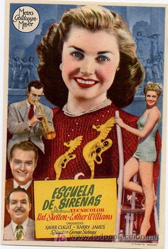 Cine: ESCUELA DE SIRENAS PROGRAMA SENCILLO MGM ESTHER WILLIAMS B - Foto 1
