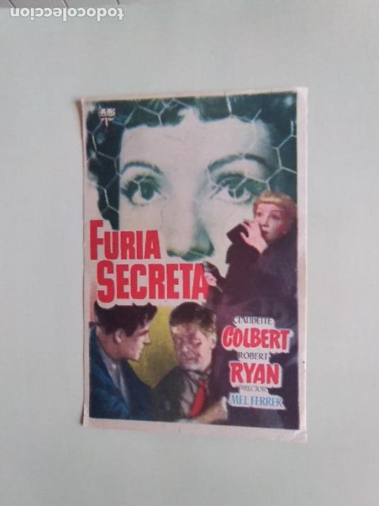 Cine: PROGRAMA DE CINE FURIA SECRETA. CLAUDETTE COLBERT. ROBERT RYAN. - Foto 1