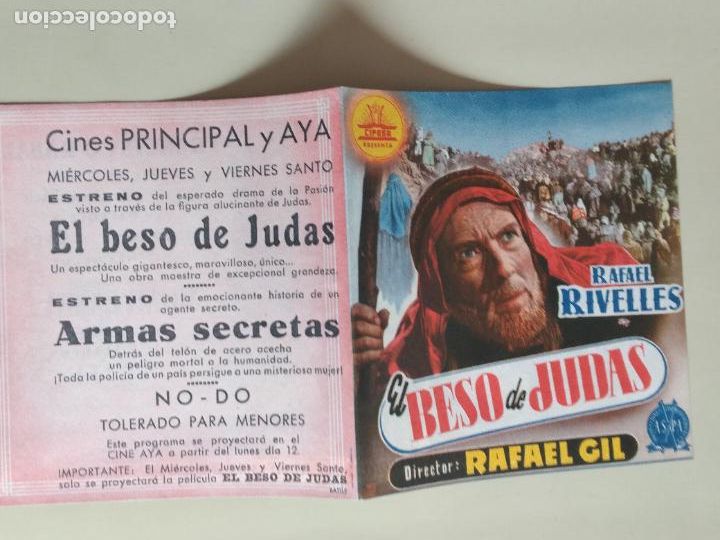 Cine: PROGRAMA DE CINE EL BESO DE JUDAS. RAFAEL RIVELLES. CON PUBLICIDAD - Foto 1