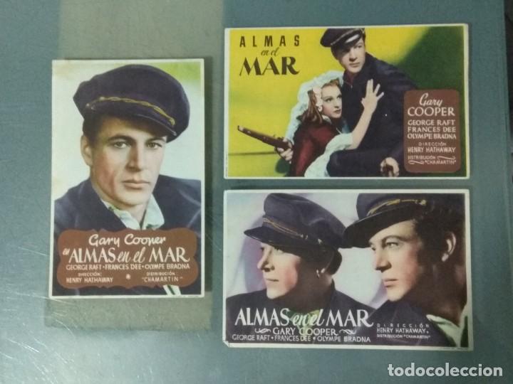 Cine: LOTE DE TRES PROGRAMAS DE SENCILLOS DE CINE. ALMAS EN EL MAR. - Foto 1