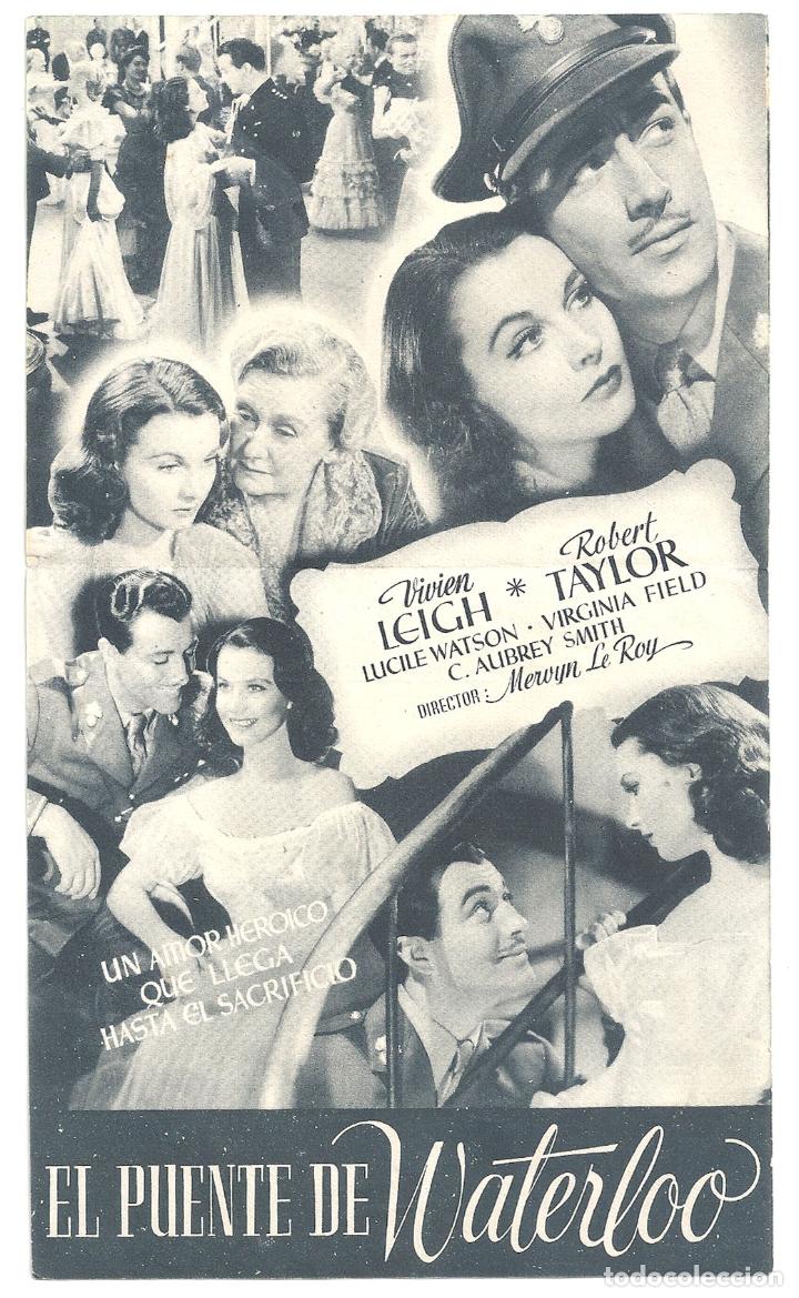 Cine: PTCC 156 EL PUENTE DE WATERLOO 2 PROGRAMAS MGM VIVIEN LEIGH ROBERT TAYLOR - Foto 2