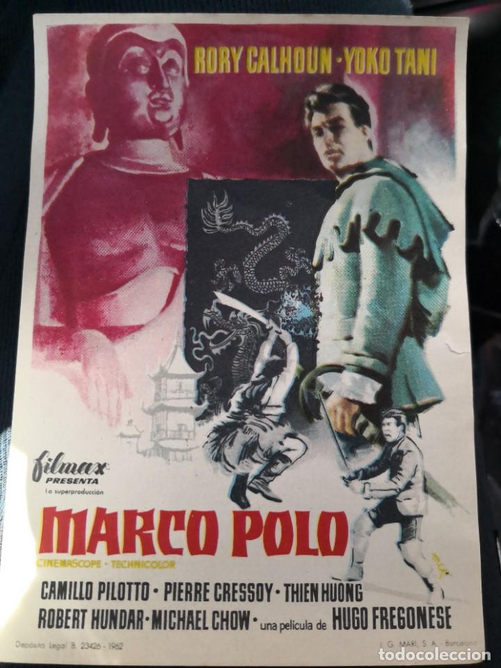 Cinema: PROGRAMA DE MANO CINE MARCO POLO (1962)