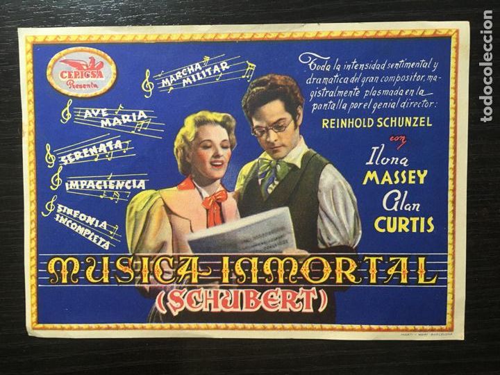 Cine: M&uacute;sica inmortal Schubert - Programa de cine S/P - Foto 1