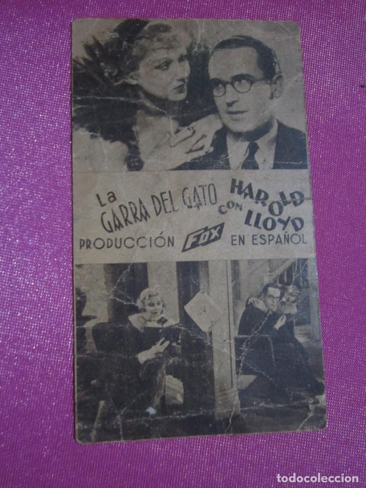 Cine: LA GARRA DEL GATO HAROLD LLOYD PROGRAMA DE CINE TARJETA C2 4 - Foto 2