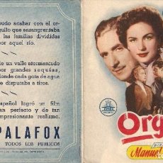 Cine: FOLLETO DE MANO DOBLE - ORGULLO. CINE PALAFOX. ZARAGOZA 1956. Lote 249599640