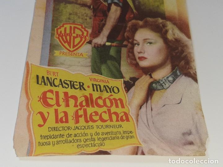 Cine: ANTIGUO PROGRAMA DE CINE EL HALCON Y LA FLECHA - BURT LANCASTER - A&Ntilde;OS 40 - Foto 3